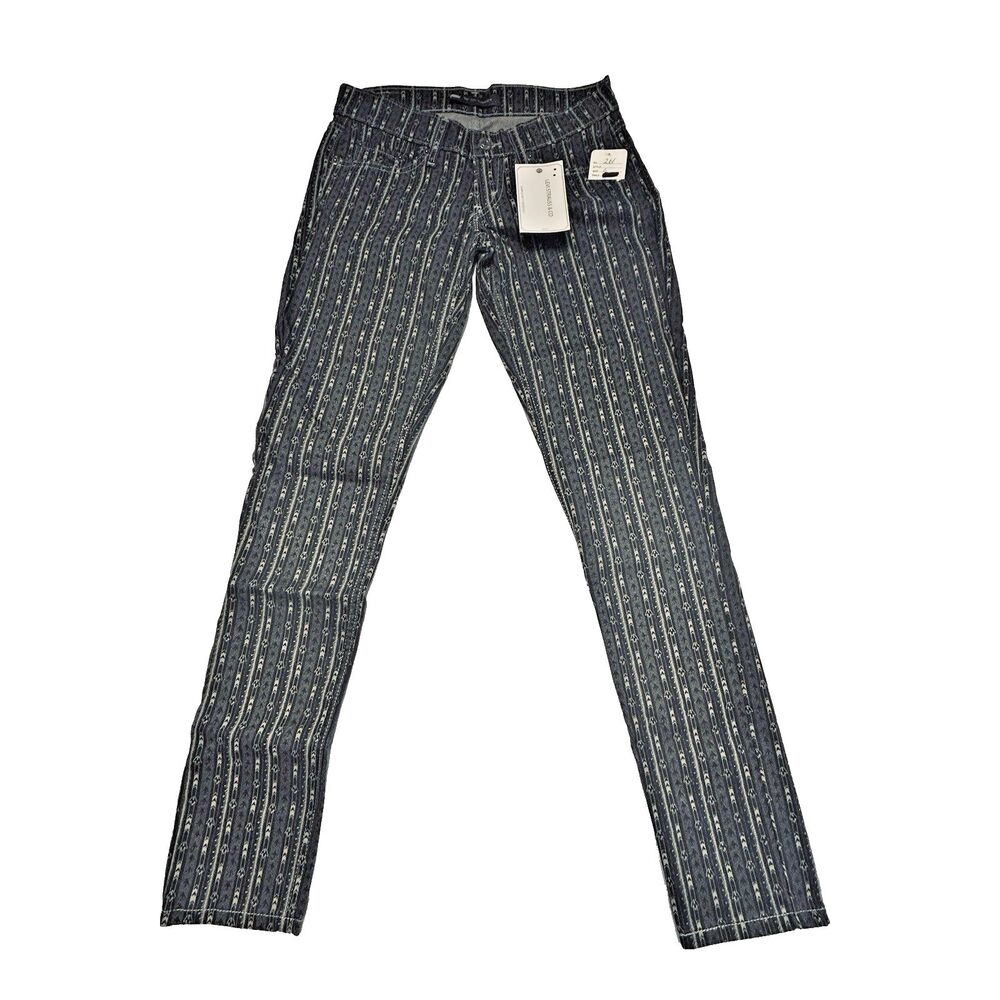 Levi's 524 Size 5L Too Super low Skinny Jeans Due North Print Gray Silvertab